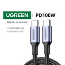 UGREEN Cable USB-C a USB-C 100W | Carga Rápida PD 3.0 | Trenzado de Nylon | Chip E-Marker de Seguridad